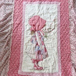 Vintage 80s JcPenny Holly Hobbie Pink Floral Twin Ruffle Bedspread
